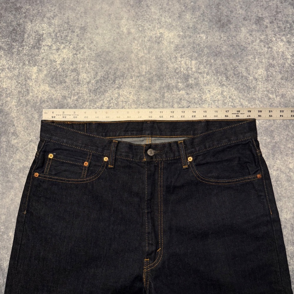 Levis 550 Relaxed Fit Tapered Leg Dark Wash Indigo Denim Jeans Mens 38x34 - Picture 4 of 6